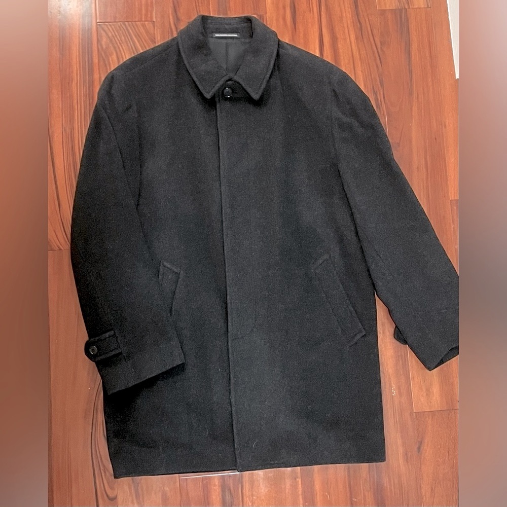 Ralph Lauren Cashmere Dark Grey Button Jacket Overcoat Size L 42